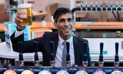 Rishi Sunak visits the Fourpure brewery in London after unveiling his autumn budget