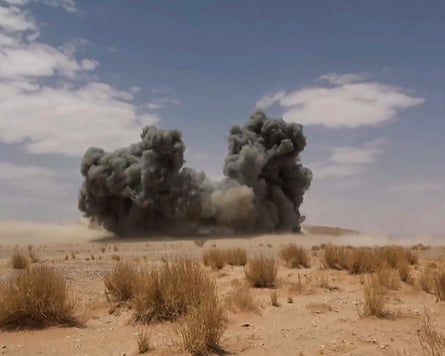 A screengrab of video footage reportedly showing Houthi attacks on Saudi-backed forces in al-Jawf province. A screengrab of video footage reportedly showing Houthi attacks on Saudi-backed forces in al-Jawf province.