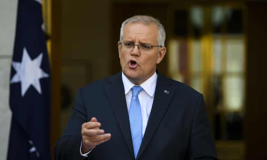 Prime minister Scott Morrison speaks to the media at Parliament House in Canberra announcing a 21 May federal election.