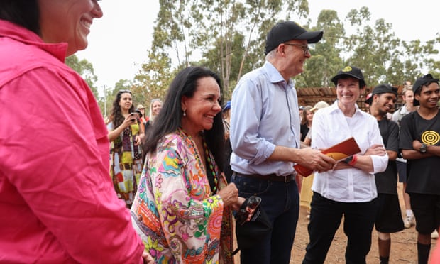 Australian Indigenous Minister Linda Burney and Australian Prime Minister Anthony Albanese attend Garma Festival 2022.