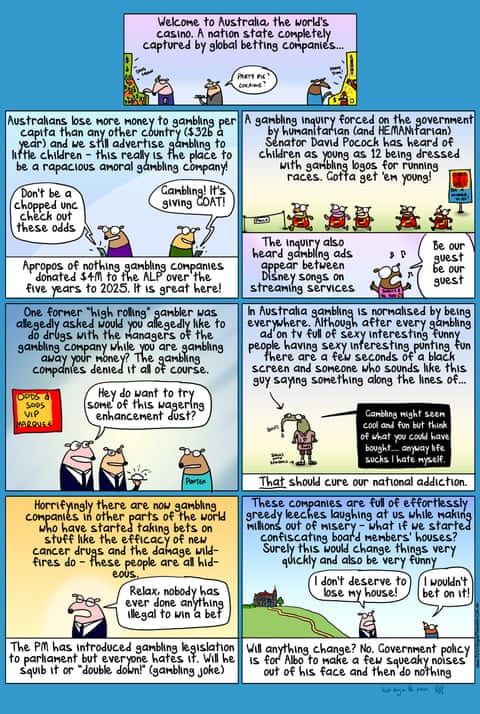 First Dog on the Moon on Gambling Planet, panel 1
