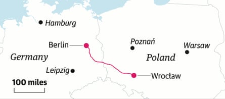 Berlin-Wroclaw map