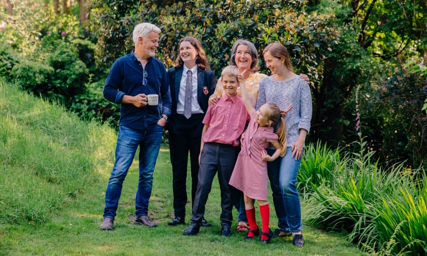 Jonnie Ryder Richardson with his daughter Tilly and wife Tracy with Ira Sych and her children Tima and Kristi (on right)