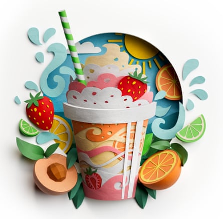 Illustration of a fruity slush puppy