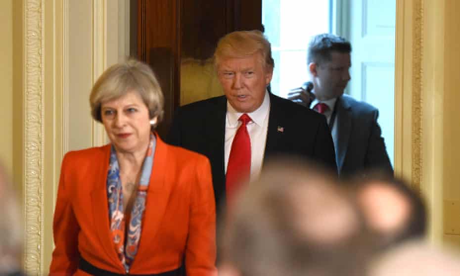 Theresa May with Donald Trump