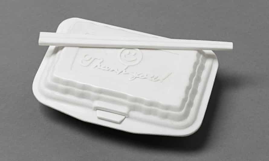 ‘Their meanings remain in the shallow end’ … Marble Takeout Container, 2015.