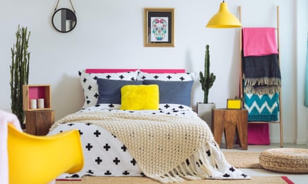 Brightly coloured bedroom