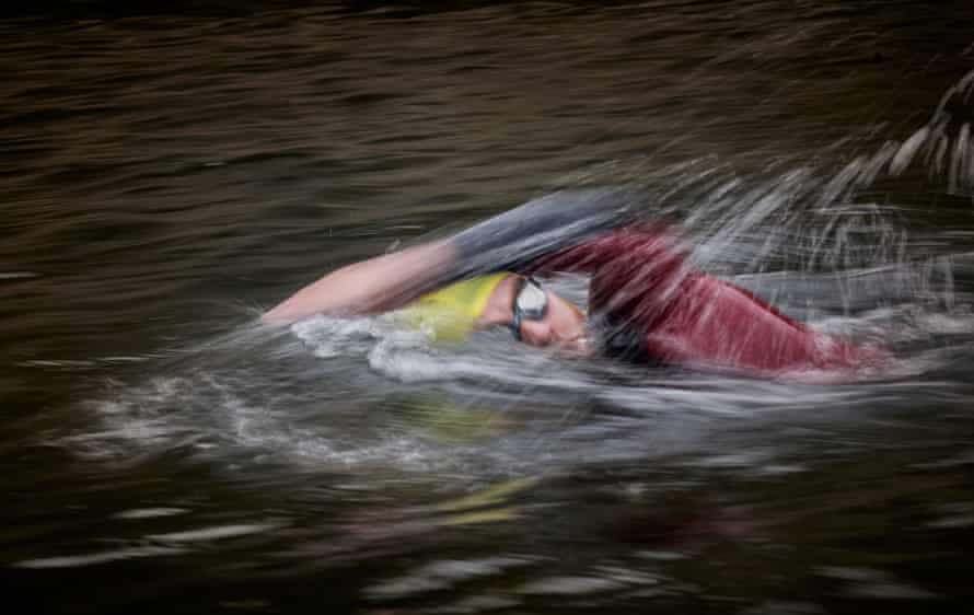 Brian Rimmer, a live-in support worker at Tom Harrison house, completes a swim at the Liverpool Watersports Centre.