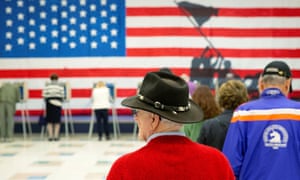 Voters waiting to cast their ballots to vote in state and local elections at Robious Elementary School in Midlothian, a suburb of Richmond, Virginia, today.