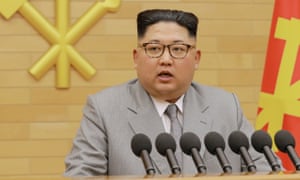 North Korea’s leader Kim Jong Un delivers his New Year’s Day address on Monday