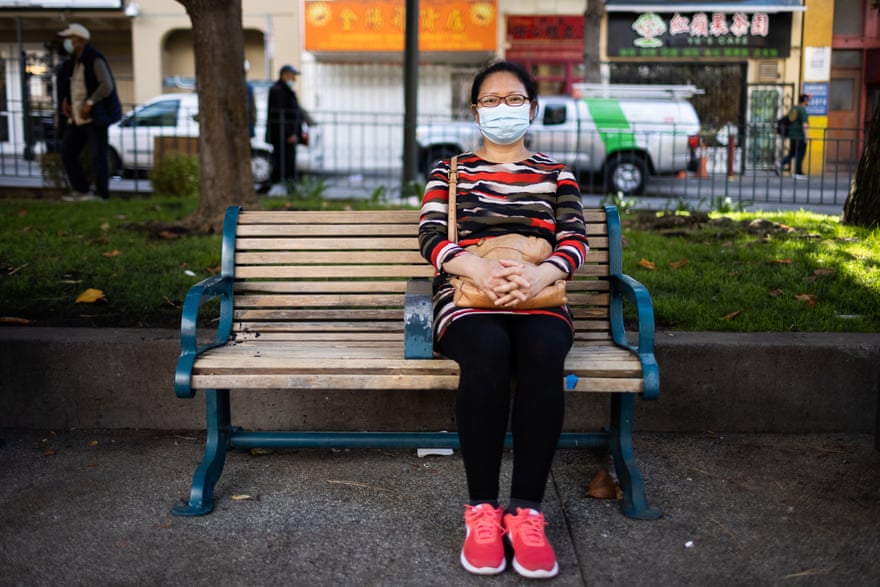 Yan Yu Lin poses for a portrait in San Francisco’s Chinatown on 2 August 2021. Lin lives in a SRO apartment and struggles with substandard plumbing.