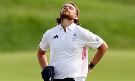 Tommy Fleetwood releases his emotion after finishing