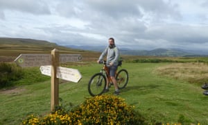 Dixe on a cycle trail above Ullswater.