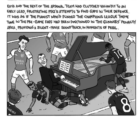 David Squires on … Arsenal staying positive after penalty pain against PSG, panel 3