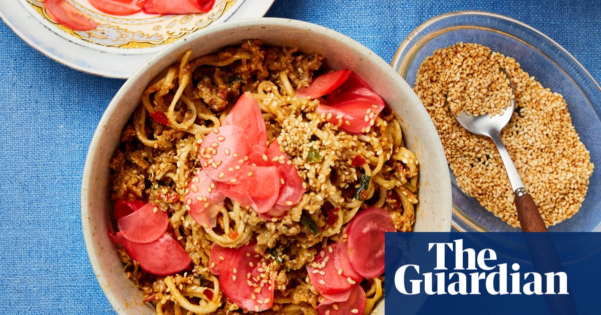 Meera Sodha’s vegan recipe for tahini and soya mince noodles with pickled radishes | Noodles Meera Sodha’s vegan recipe for tahini and soya mince noodles with pickled radishes | Noodles