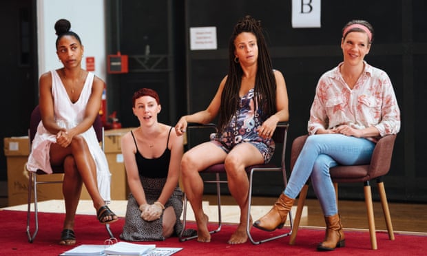 Bonnie Baddoo, Emma Tooze, Crystal Condie and Francesca Martinez in rehearsal for All of Us.