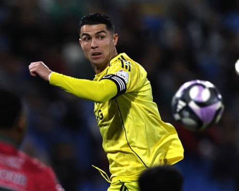 Cristiano Ronaldo flicks the ball