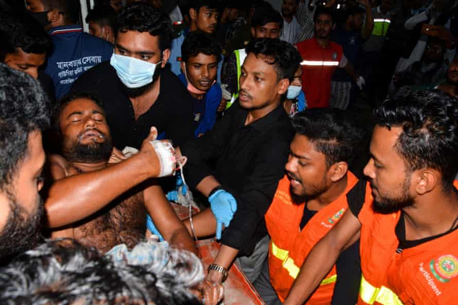 An injured victim is brought to a hospital.