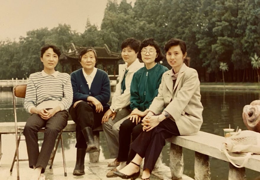 Angela’s aunts, grandmother (second left) and mother (right) in Hefei around 1990.