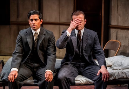 Shane Zaza and Alec Newman in The Dumb Waiter at the Hampstead theatre.