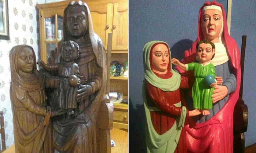 The botched statue of the Virgin and Child with St Anne