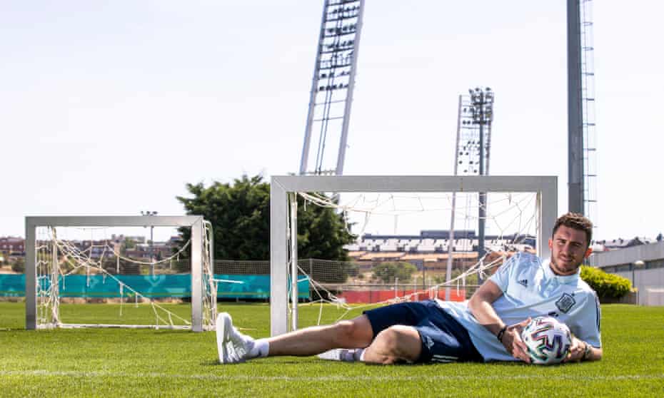 Aymeric Laporte at Spain’s training ground. ‘They welcomed me from the start,’ he says of his new teammates.