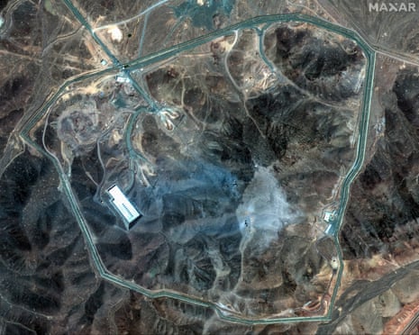 A satellite picture of Iran’s Fordow fuel enrichment plant, north-east of the city of Qom, after the US airstrikes in June last year