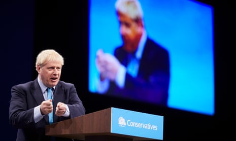 Boris Johnson gets into his stride at the Conservative party’s annual conference in Manchester.