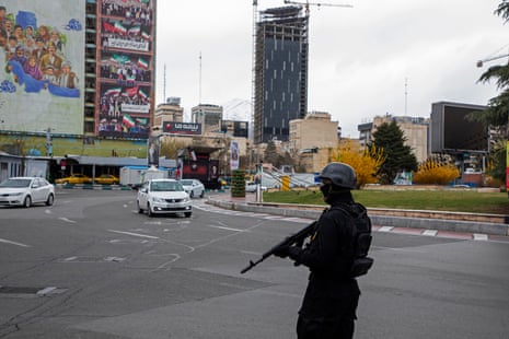 A police officer in Tehran on Saturday