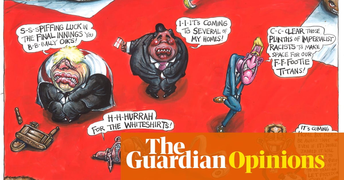 Martin Rowson on politicians’ embrace of the English football team – cartoon