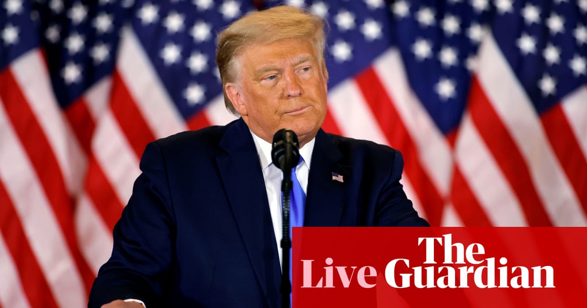 Trump falsely declares victory despite no clear result while Biden wins Arizona – US election live