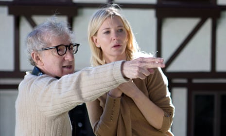 Woody Allen and Cate Blanchett on the set of Blue Jasmine in 2013.