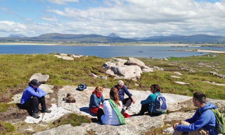 Ireland Writing Retreat class held amid evocative scenery on the rocks of Gola Island.