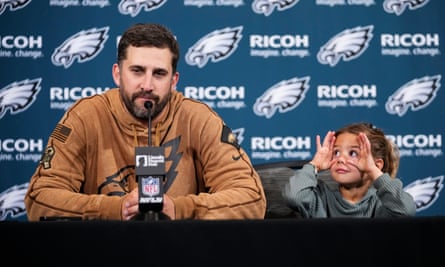 Eagles head coach Nick Sirianni and his daughter Taylor ponder Sunday’s victory