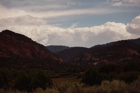 Rain clouds gather over the Lukachukai Mountains, where according to the Environmental Protection Agency (EPA) there are 32 abandoned mines, in Cove, Arizona, on 31 July 2023.