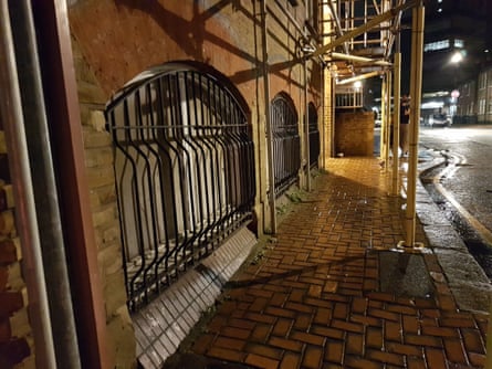 There are six flats in the basement of 3 Church Rd. Three have street-level barred windows while the others rely on light wells or high-level windows.
