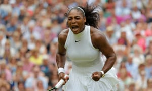 Serena Williams celebrates winning the women’s singles final at Wimbledon 2016.