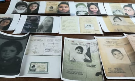 Maria’s baby photograph among other adoption papers.