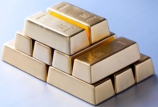A stack of gold bars