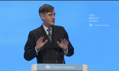 Jacob Rees-Mogg speaking at the Tory conference.