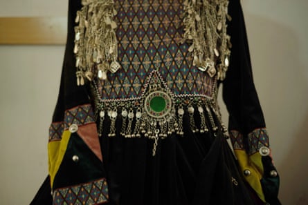 Intricate embroidery on one of Hasina Aimaq’s creations.
