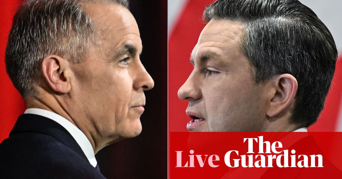 Canada election: polls open as shadow of Trump looms over Liberal-Conservative contest live updates