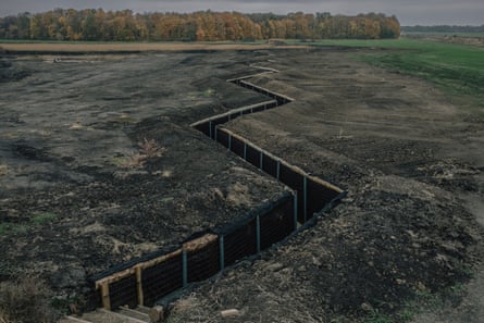 Trenches in Ukraine’s north-east Sumy region.