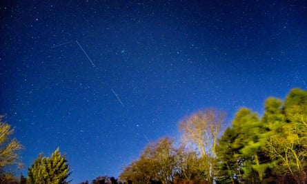 Starlink satellites in the night sky