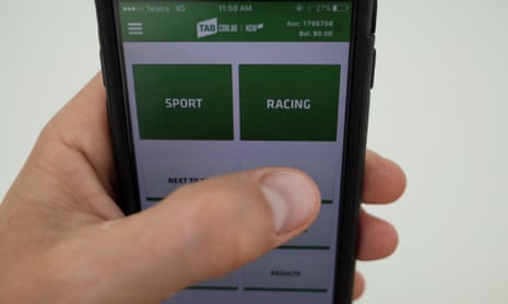 The TAB online betting app on an iPhone 