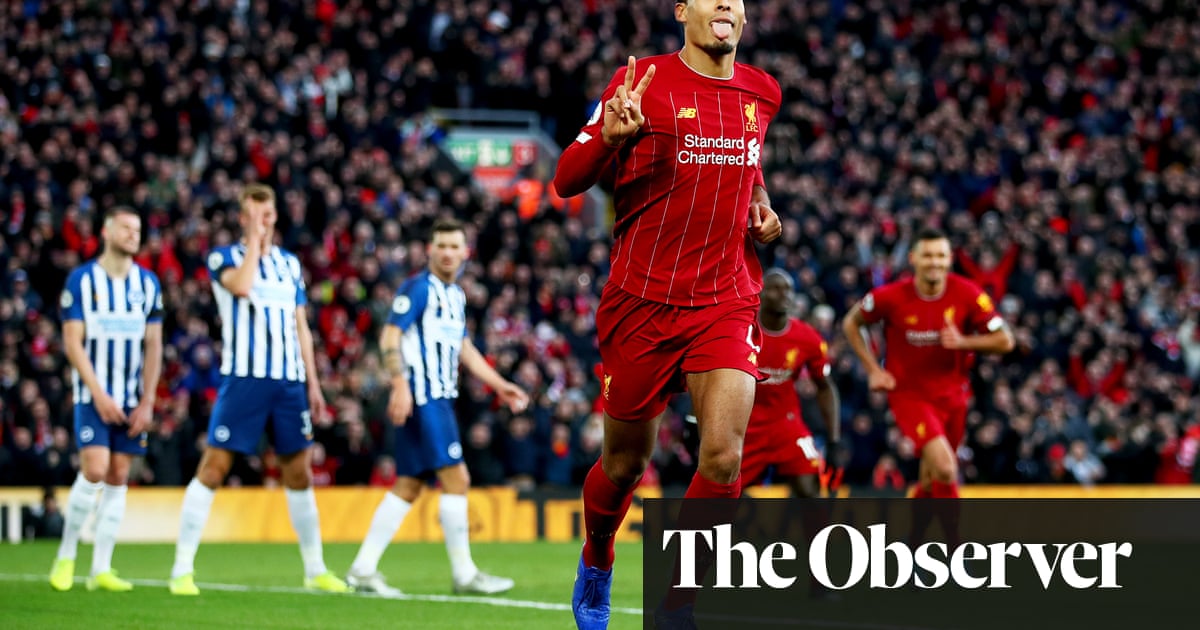 Liverpool 11 points clear despite Alisson red as Van Dijk sinks Brighton