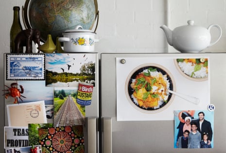 Nadiya Hussain’s Taste of Home: pictures and memories pinned to a board.