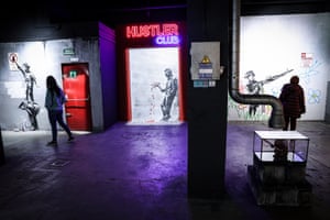 A reproduction of Banksy’s graffiti art