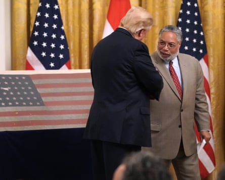 Donald Trump with Lonnie Bunch at the White House in 2019.