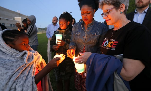 People light candles for Jordan Edwards in Balch Springs, Texas.
